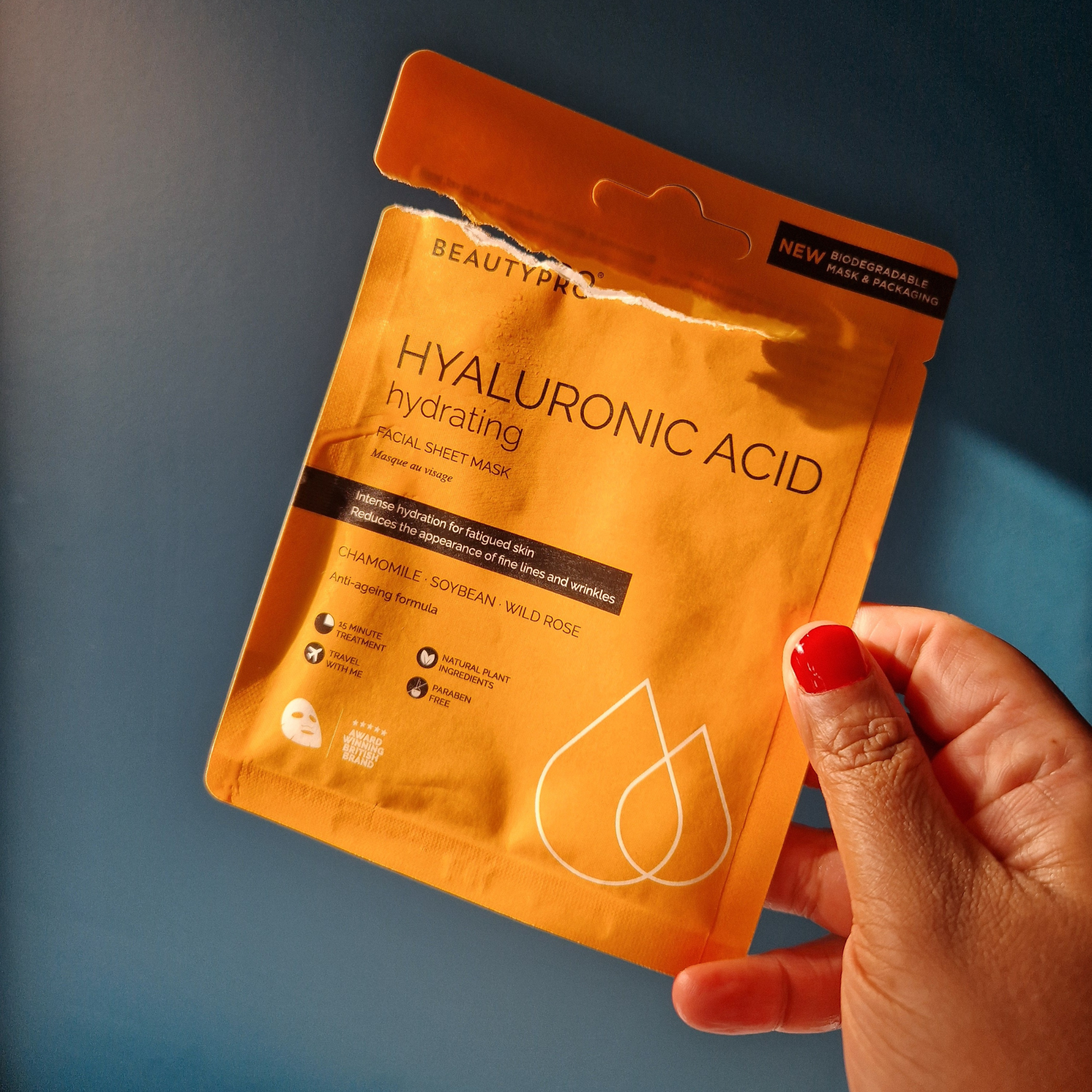 HYALURONIC ACID Hydrating Sheet Mask - 100% Biodegradable