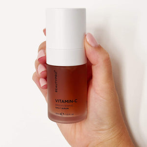 BEAUTYPRO Vitamin C Brightening Serum in natural home setting — vegan Korean skincare daily glow serum