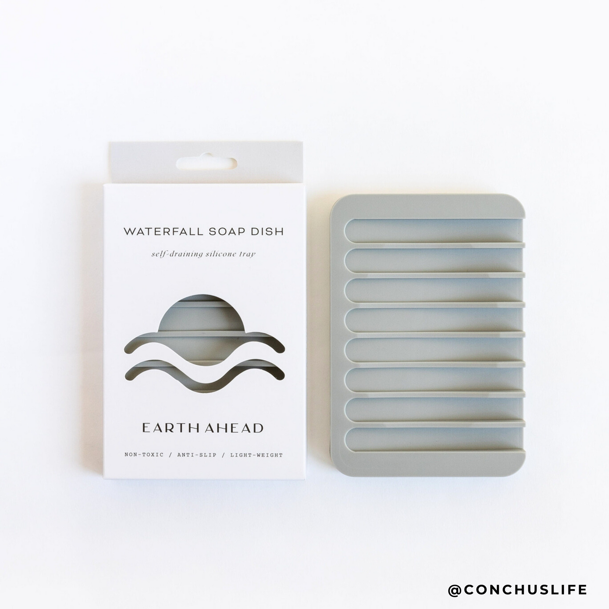 Waterfall Silicone Soap Dish - Stone Grey