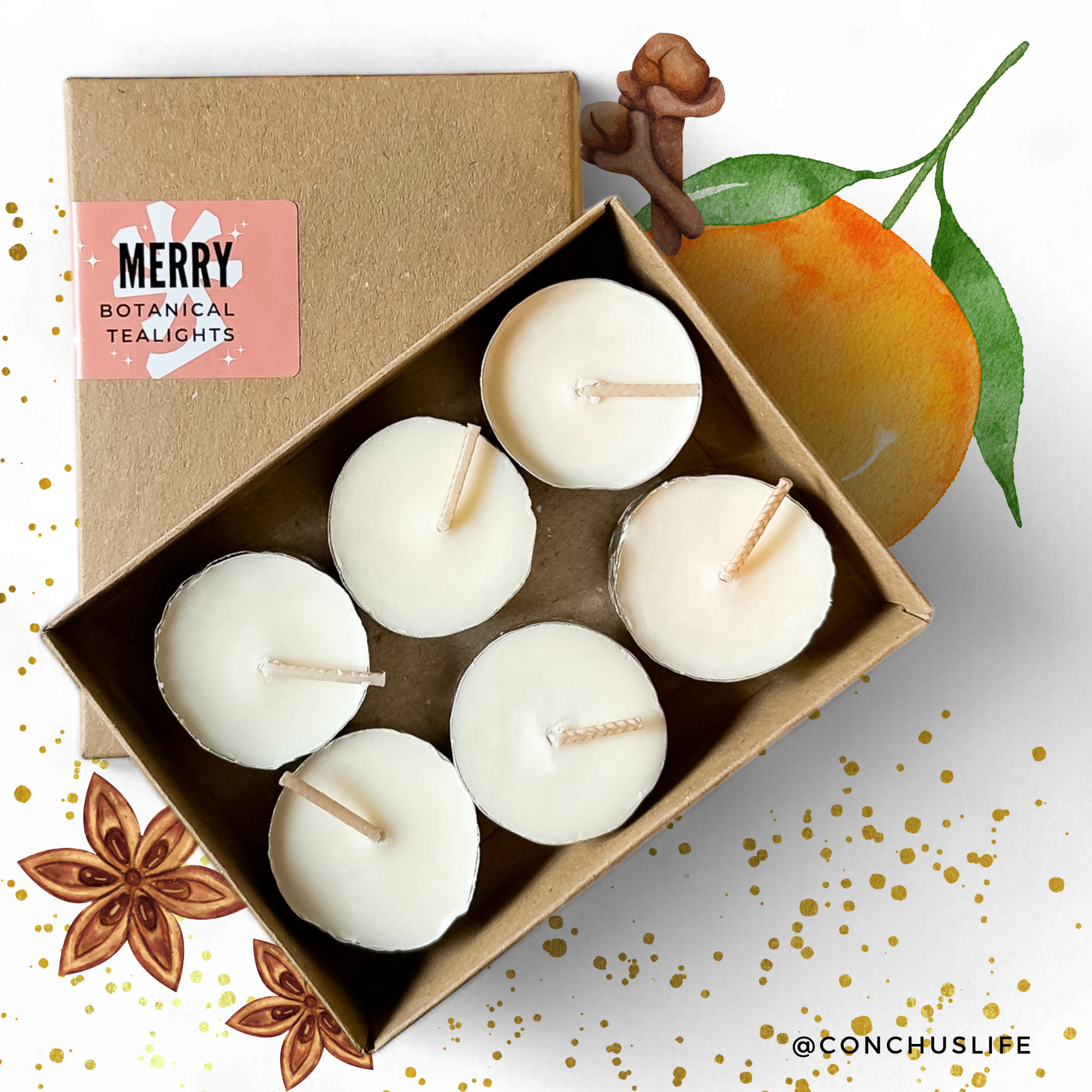 Merry Botanical Tea Lights x6