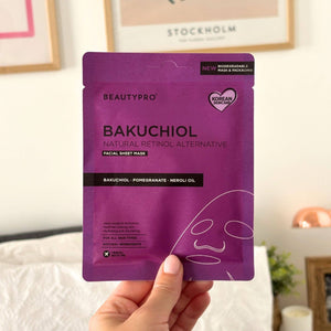 BAKUCHIOL Natural Retinol Facial Sheet Mask - 100% Biodegradable