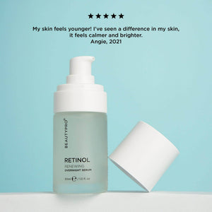BEAUTYPRO Retinol serum five star rated — customer review overnight face serum for fine lines UK