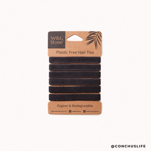 Hair Ties - Plastic Free - 6 Pack (Black)