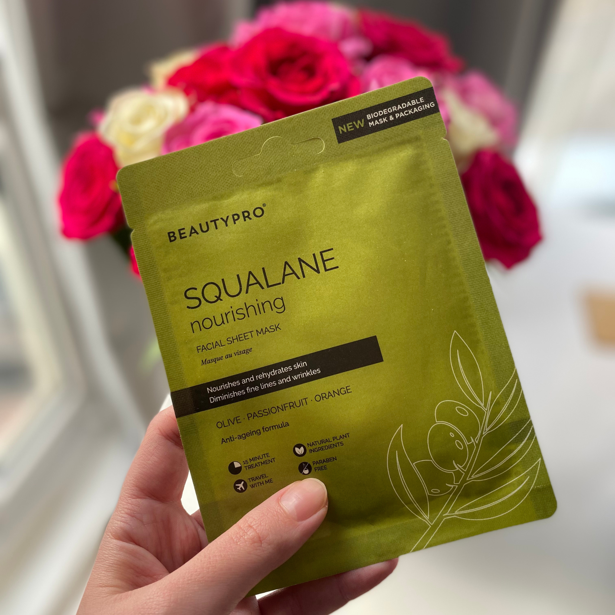 SQUALANE Nourishing Sheet Mask - 100% Biodegradable, Vegan