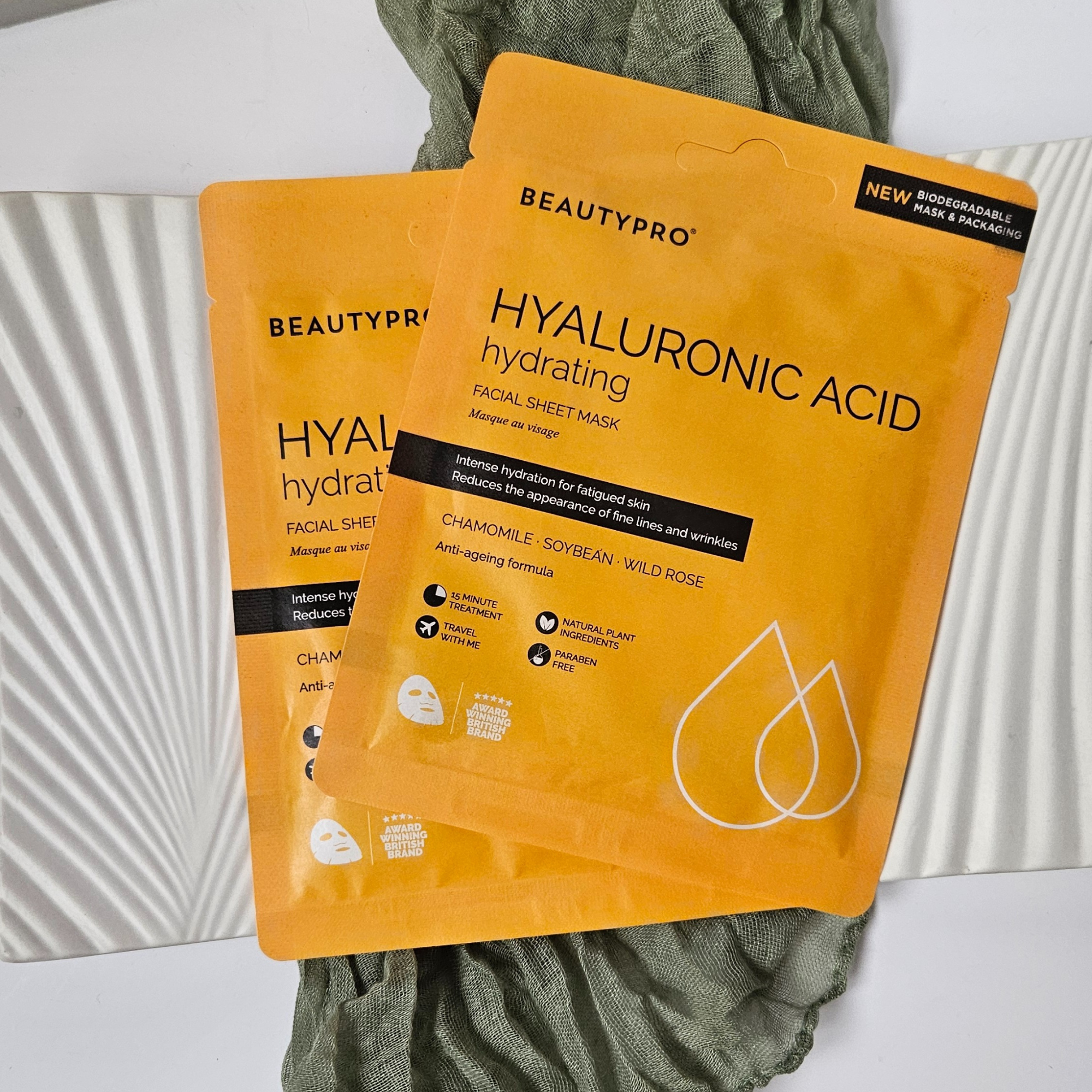 HYALURONIC ACID Hydrating Sheet Mask - 100% Biodegradable