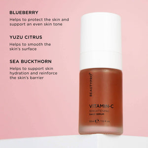 BEAUTYPRO Vitamin C serum key ingredients — blueberry, yuzu citrus and sea buckthorn for brighter skin