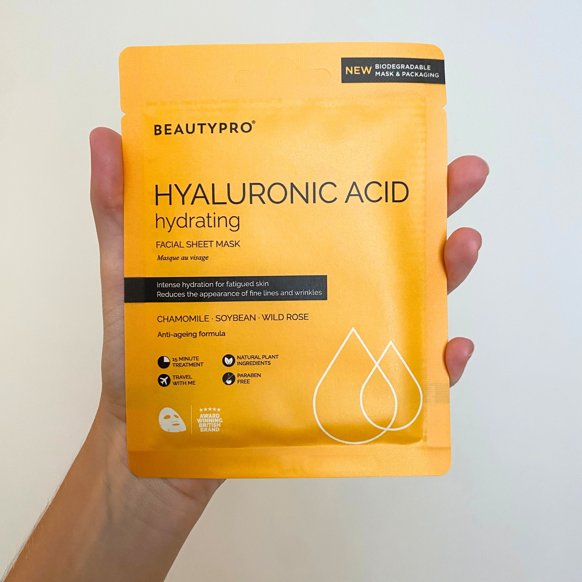 HYALURONIC ACID Hydrating Sheet Mask - 100% Biodegradable